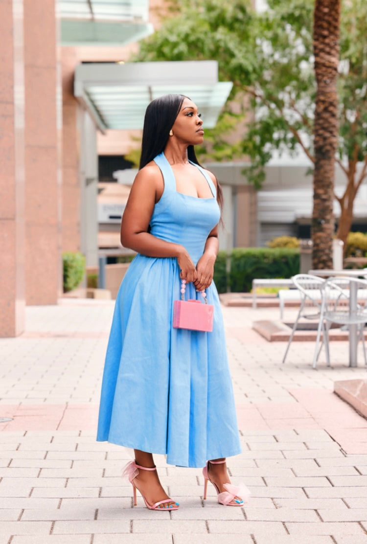 Azure Grace Denim Dress